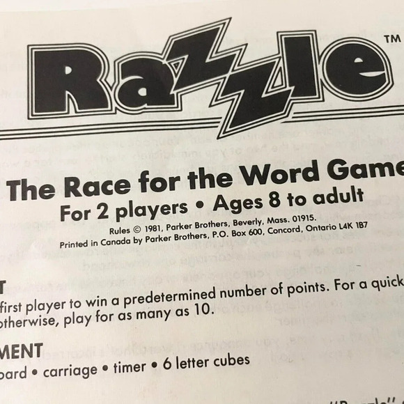 Vintage 1981 Razzle  Board Game Parker Brothers Complete - Picture 13 of 16